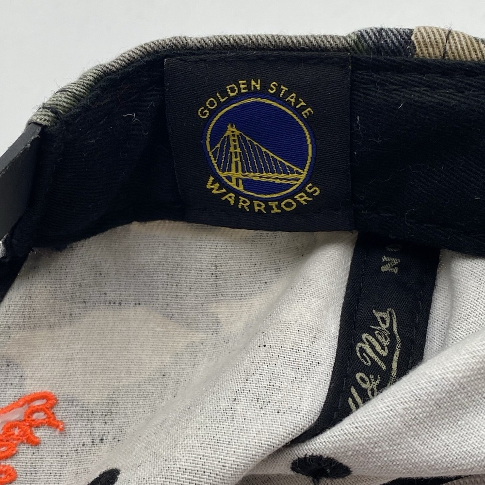 Golden State Warriors Hat Camo Neon Orange Mitchell Ness SnapBack Adjustable VGC - Picture 12 of 12
